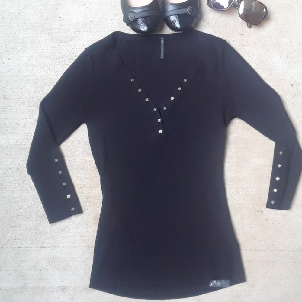 NWT sexy deep V Boutique ribbed top